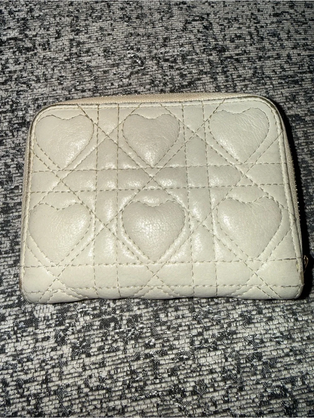 Christian Dior Caro Cannage Heart compact wallet